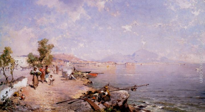 The Bay of Naples painting - Franz Richard Unterberger The Bay of Naples art painting